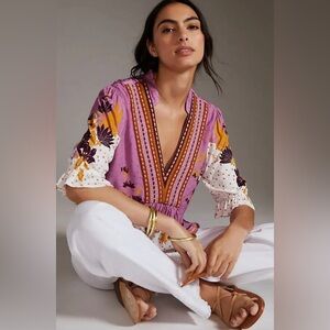 NWT $108 Anthropologie Bl-nk Stephanie Top XXS v neck